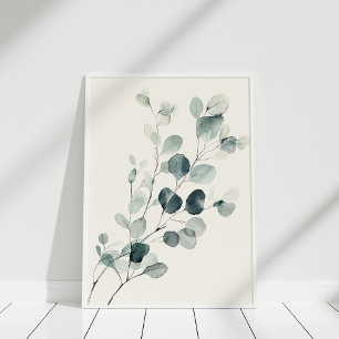Vintage Aquarel Eucalyptus Tak Wandschildering Poster