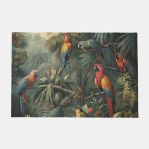 Vintage Ara & Tropische Botanische Jungle deurmat