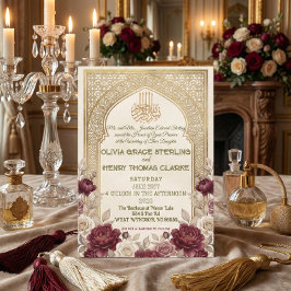 Vintage Arabesque Arch Bismillah Calligraphy Kaart