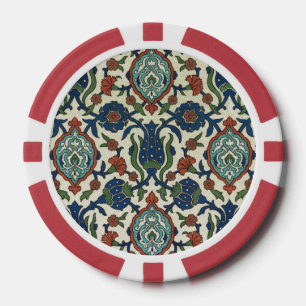 Vintage Arabische Geometrische Bloem Kunstprint Poker Chips