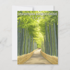 Vintage Arashiyama Bamboebos Japan Briefkaart