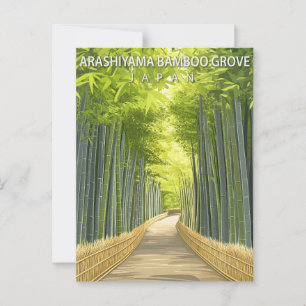 Vintage Arashiyama Bamboebos Japan Briefkaart