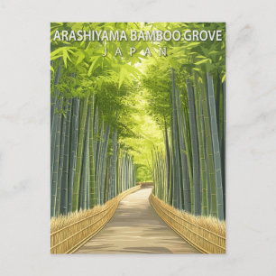 Vintage Arashiyama Bamboebos Japan Briefkaart