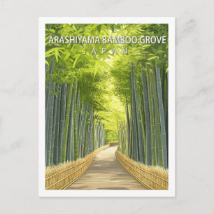 Vintage Arashiyama Bamboebos Japan Kyoto Briefkaart