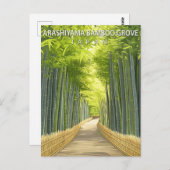 Vintage Arashiyama Bamboo Grove Japan Briefkaart (Voorkant / Achterkant)