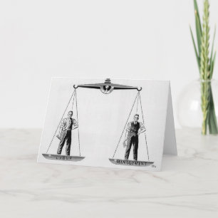 Vintage arbeid versus management, schalen van just kaart