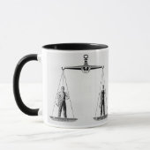 Vintage arbeid versus management, schalen van just mok (Links)