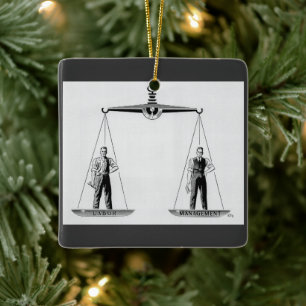 Vintage Arbeid vs Management, Schalen van de Recht Keramisch Ornament