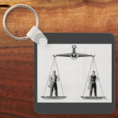 Vintage Arbeid vs Management, Schalen van de Recht Sleutelhanger (Voorkant)