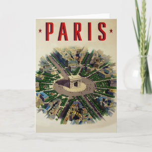 Vintage Arc de Triomphe Parijs Kaart