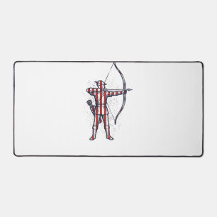 Vintage Archer Amerikaanse Vlag Boog Jacht Shirt_1 Bureaumat