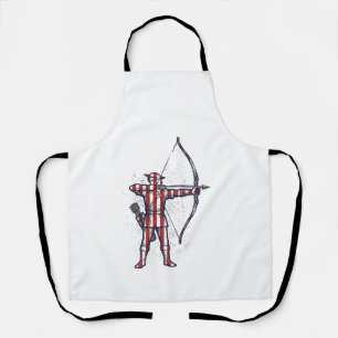 Vintage Archer Amerikaanse Vlag Boog Jacht Shirt_1 Schort