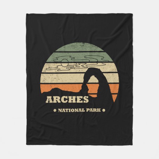 Vintage Arches National Park - Moab - Utah Fleece Deken (Voorkant)