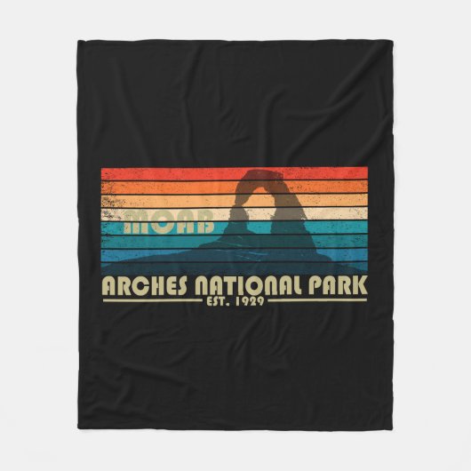 Vintage Arches National Park Moab Utah Fleece Deken (Voorkant)