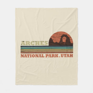 Vintage Arches National Park Moab Utah Fleece Deken