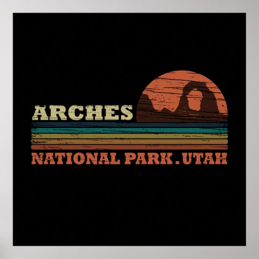 Vintage Arches National Park Moab Utah Poster (Voorkant)