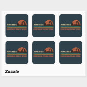 Vintage Arches National Park Moab Utah Vierkante Sticker (Vel)