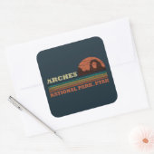 Vintage Arches National Park Moab Utah Vierkante Sticker (Envelop)