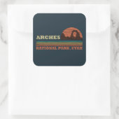 Vintage Arches National Park Moab Utah Vierkante Sticker (Tas)