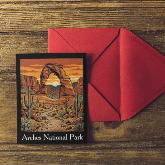 Vintage Arches National Park Utah Briefkaart