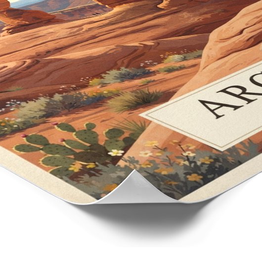 Vintage Arches Utah Reisposter Poster (Hoek)