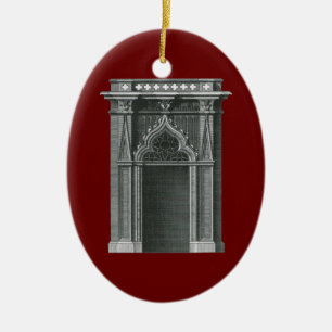Vintage architecturaal element, gotische deuropeni keramisch ornament