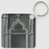 Vintage architecturaal element, gotische deuropeni sleutelhanger (Achterkant)