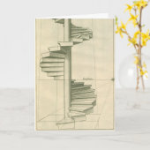 Vintage architecturale trap, wenteltrap kaart (Gele Bloem)