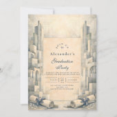 Vintage Architecture Drawing Graduation Kaart (Voorkant)