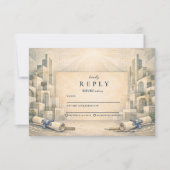 Vintage Architecture Drawing Graduation RSVP Kaartje (Voorkant)