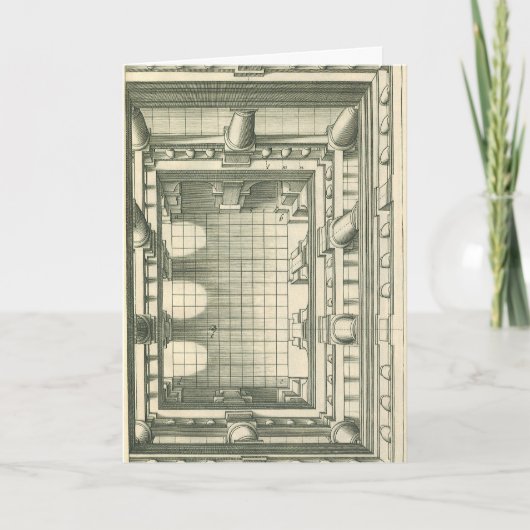 Vintage Architectuur, Atrium Binnenplaats Perspect Kaart (Voorkant)