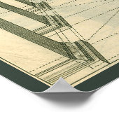 Vintage architectuur, bogen kolommen perspectief poster (Hoek)