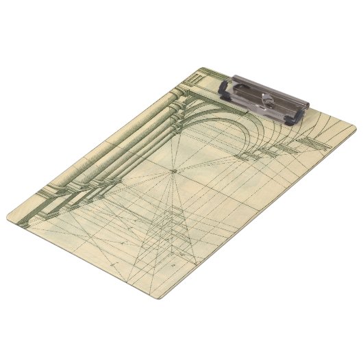 Vintage Architectuur, Bogen Zuilen Perspectief Klembord (Gekanteld)