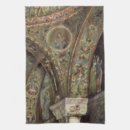 Vintage architectuur, decoratieve boog in een kerk theedoek