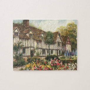 Vintage architectuur formele tuin Engelse cottage Legpuzzel