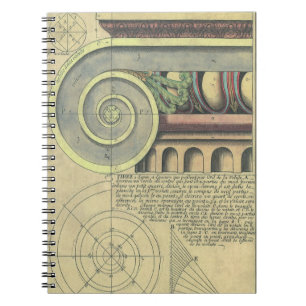 Vintage Architectuur; Hoofdvoluut door Vignola Notitieboek