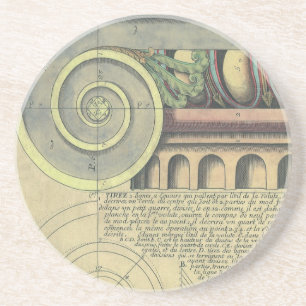 Vintage Architectuur; Hoofdvoluut door Vignola Zandsteen Onderzetter