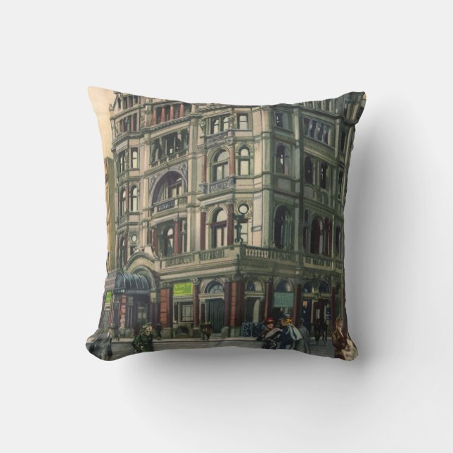 Vintage architectuur Queens Hotel Leicester Square Kussen (Voorkant)