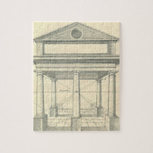 Vintage architectuur, Romeinse portiek met zuilen Legpuzzel