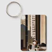 Vintage architectuur, wolkenkrabbers door Sheeler, Sleutelhanger (Voorkant)