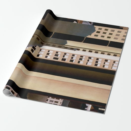 Vintage architectuur, wolkenkrabbers van Sheeler, Cadeaupapier (Uitgerold)
