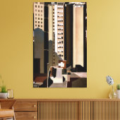 Vintage architectuur, wolkenkrabbers van Sheeler, Canvas Afdruk (Insitu (Woonkamer))