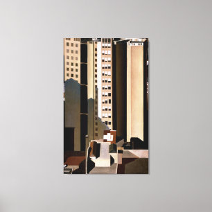 Vintage architectuur, wolkenkrabbers van Sheeler,  Canvas Afdruk