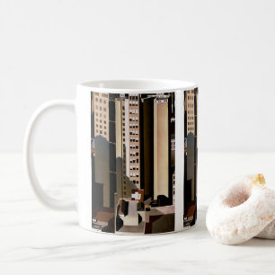 Vintage architectuur, wolkenkrabbers van Sheeler,  Koffiemok