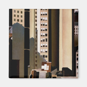 Vintage architectuur, wolkenkrabbers van Sheeler,  Magneet