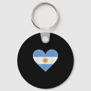 Vintage Argentinië hart land trots cheer vlag Sleutelhanger