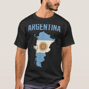 Vintage Argentinië kaart land vlag vakantie vrolij T-shirt