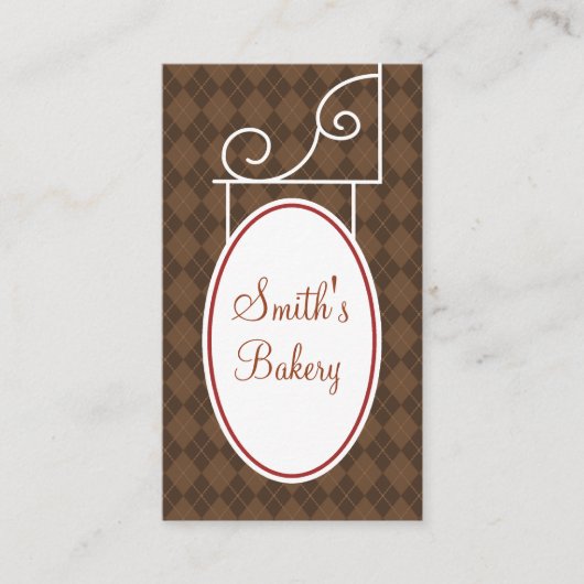 Vintage Argyle Rust Sign Visitekaartje (Voorkant)