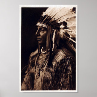 Vintage Arikara Chief White Shield Poster