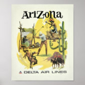 Vintage Arizona Airplane Travel Poster (Voorkant)